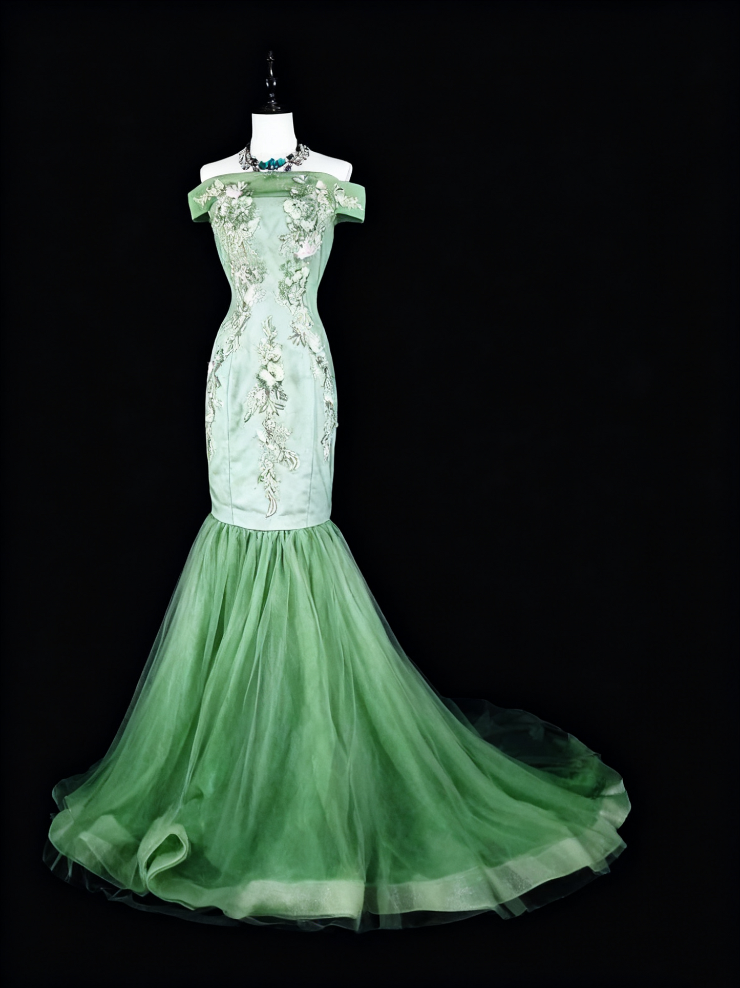 Elegant Prom Dress Off Shoulder Tulle Mermaid Evening Dress Gala Dress Birthday Party Outfits  D3789