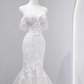 Charming Wedding Dress Off Shoulder Tulle Mermaid Wedding Dress D3790