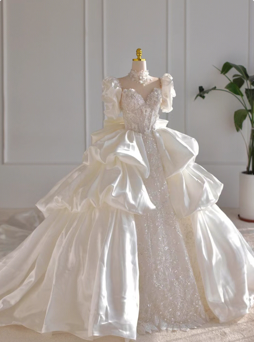 New Arrival Wedding Dress Sweetheart Pleated Wedding Dress   D3791