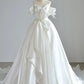 Newest Wedding Dress V-neck Pleated Tulle Wedding Dress   D3793