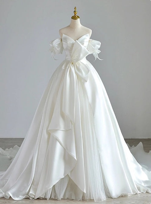 Newest Wedding Dress V-neck Pleated Tulle Wedding Dress   D3793
