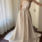 Minimalist Wedding Dress Strapless Pleated Wedding Dress  D3794