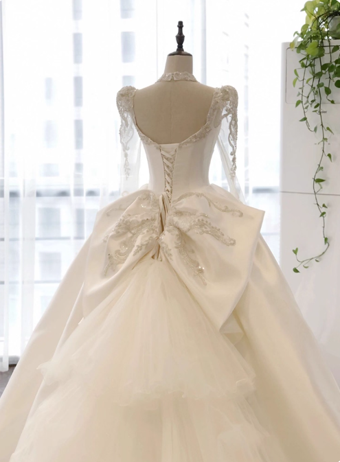 Gorgeous Wedding Dress Sweetheart Pleated Long Sleeve Wedding Dress  D3795