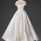 Minimalist Wedding Dress Off Shoulder Pleated Wedding Dress  D3797
