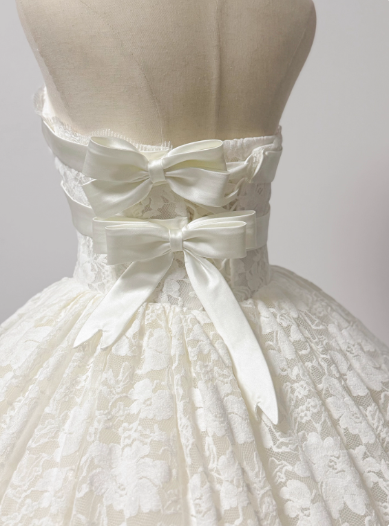 New Arrival Wedding Dress Strapless Lace Pleated Wedding Dress  D3798