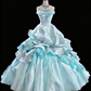Pretty Prom Dress Strapless Pleated Ball Gown Quinceanera Dress Evening Dress Birthday Outfits     D3800