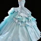Pretty Prom Dress Strapless Pleated Ball Gown Quinceanera Dress Evening Dress Birthday Outfits     D3800