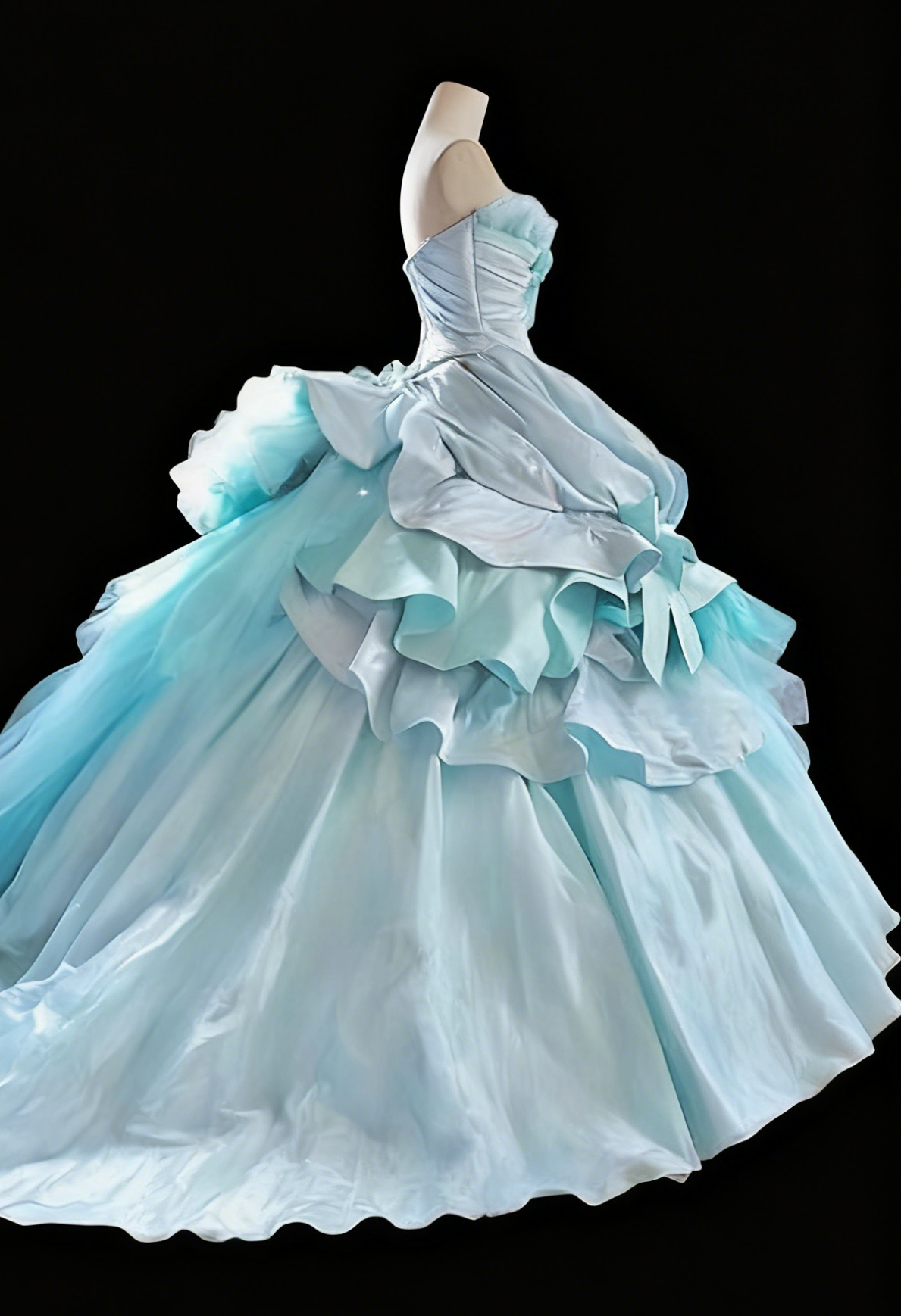 Pretty Prom Dress Strapless Pleated Ball Gown Quinceanera Dress Evening Dress Birthday Outfits     D3800