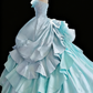 Pretty Prom Dress Strapless Pleated Ball Gown Quinceanera Dress Evening Dress Birthday Outfits     D3800