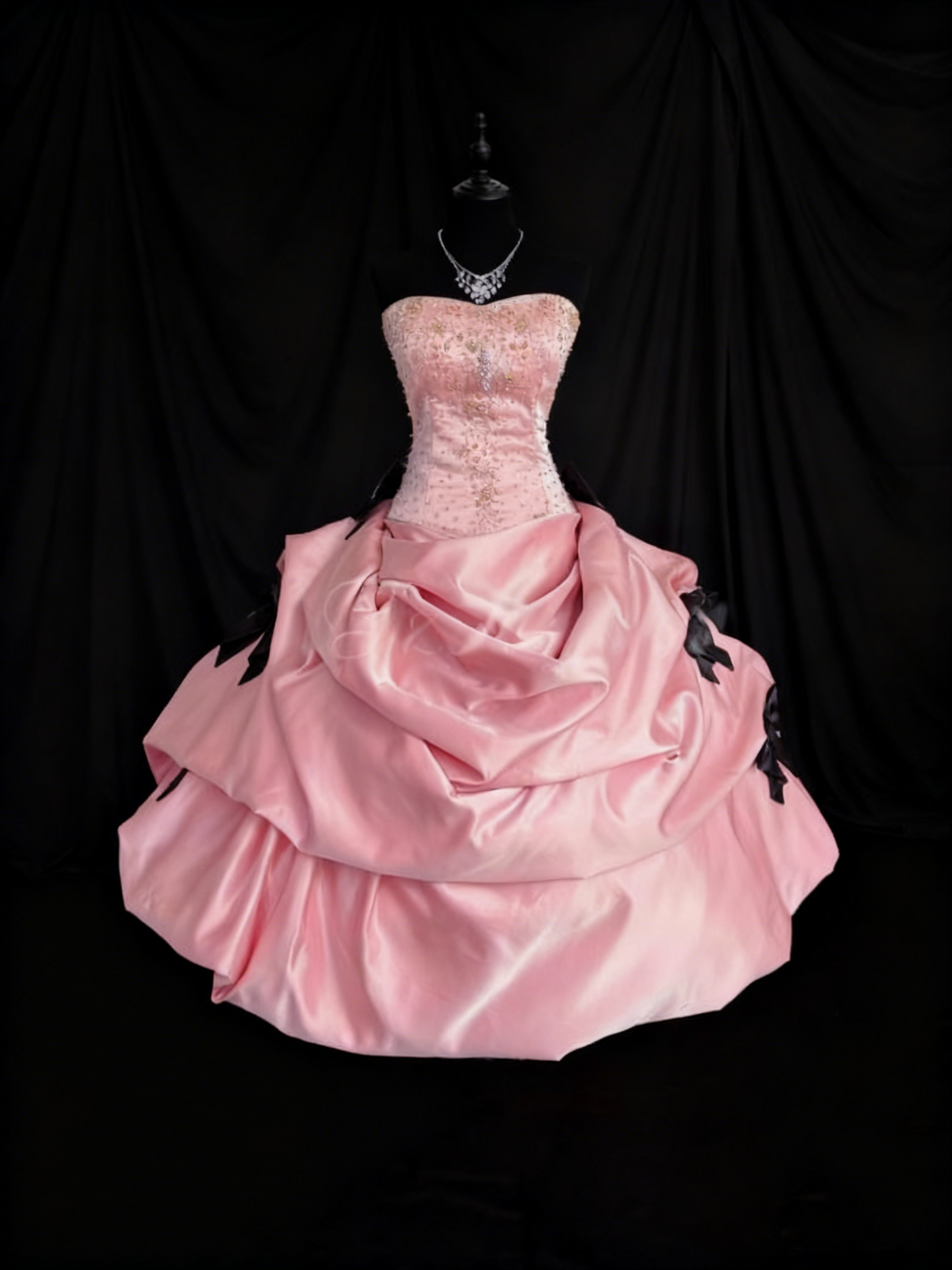 Cute Prom Dress Pink Strapless Pleated Ball Gown Quinceanera Dress Birthday Outfits     D3801