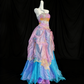 Colorful Prom Dress Strapless Pleated Evening Dress Quinceanera Dress Birthday Outfits   D3801