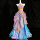 Colorful Prom Dress Strapless Pleated Evening Dress Quinceanera Dress Birthday Outfits   D3801