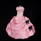 Cute Prom Dress Pink Strapless Pleated Ball Gown Quinceanera Dress Birthday Outfits     D3801