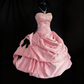 Cute Prom Dress Pink Strapless Pleated Ball Gown Quinceanera Dress Birthday Outfits     D3801