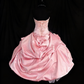 Cute Prom Dress Pink Strapless Pleated Ball Gown Quinceanera Dress Birthday Outfits     D3801
