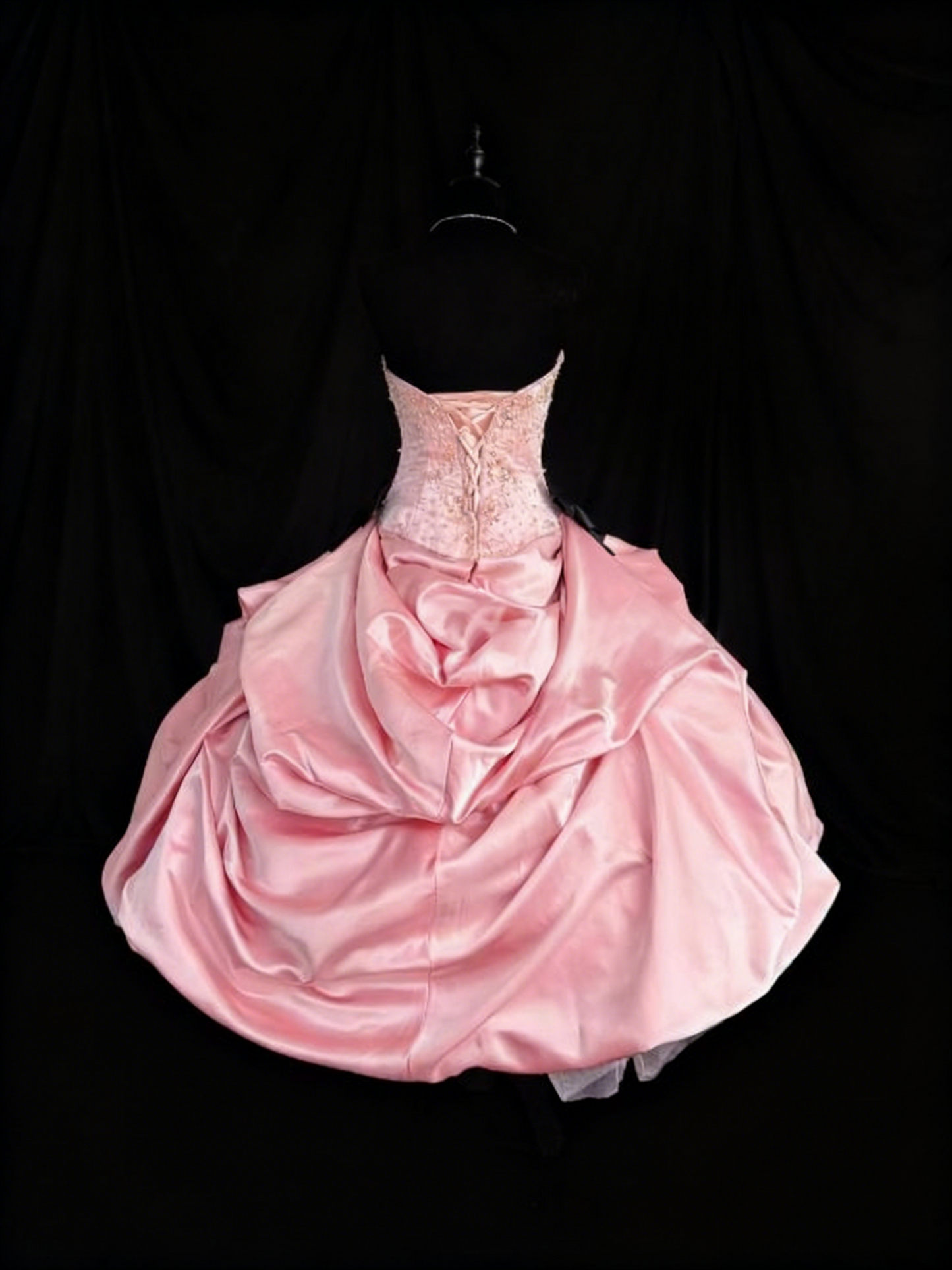 Cute Prom Dress Pink Strapless Pleated Ball Gown Quinceanera Dress Birthday Outfits     D3801