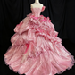 Gorgeous Prom Dress Strapless Ruffle Ball Gown Sweet 16 Dress Birthday Outfits      D3802