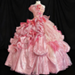 Gorgeous Prom Dress Strapless Ruffle Ball Gown Sweet 16 Dress Birthday Outfits      D3802