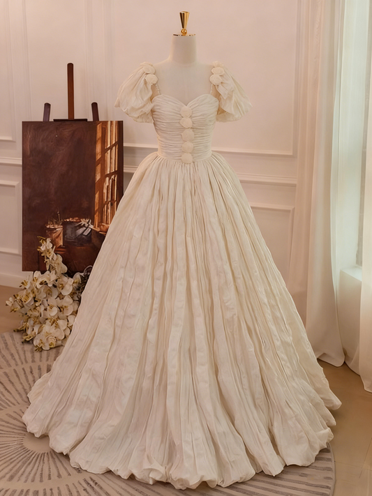 Beauty Brautkleid A-Linie Herzausschnitt Plissee Brautkleid D3302