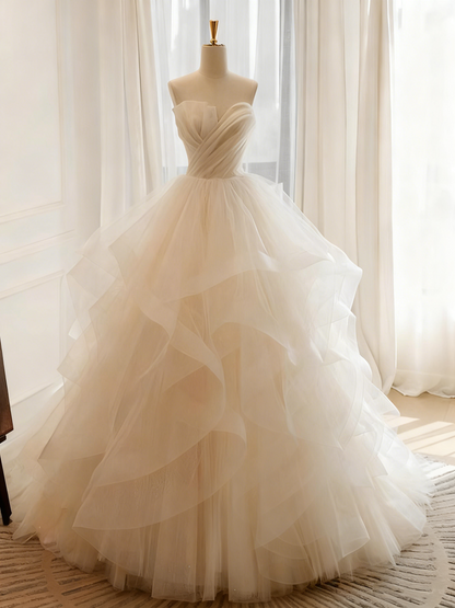 Beauty Brautkleid A-Linie Herzausschnitt Plissee Brautkleid D3302