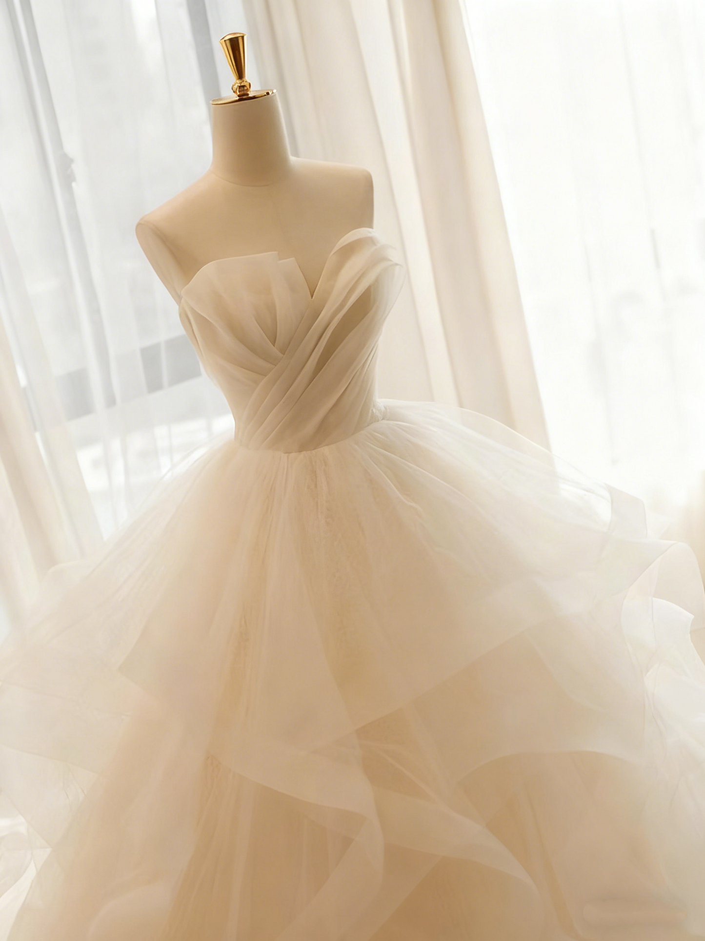 Beauty Brautkleid A-Linie Herzausschnitt Plissee Brautkleid D3302