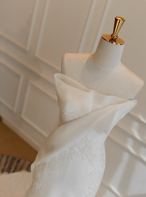 Beauty Brautkleid A-Linie Herzausschnitt Plissee Brautkleid D3302