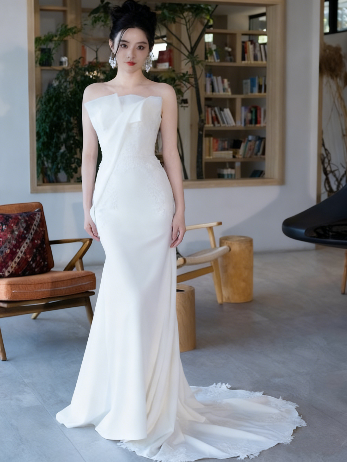 Beauty Brautkleid A-Linie Herzausschnitt Plissee Brautkleid D3302