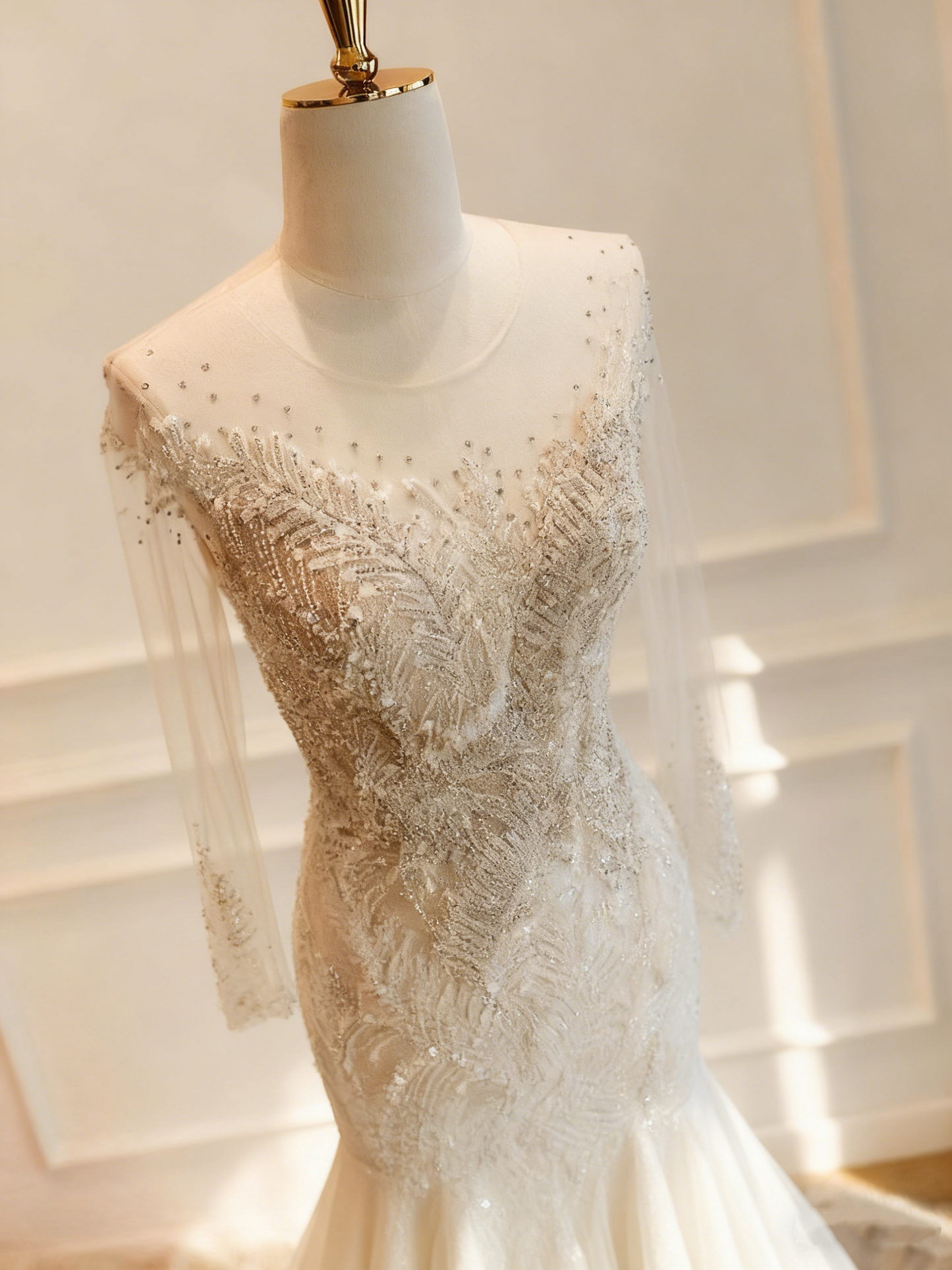 Gorgeous Wedding Dress Crew Neck Mermaid Wedding Dress  D3806