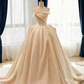 Minimalist Wedding Dress Asymmetrical Neck Pleated Wedding Dress  D3807