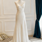 Minimalist Wedding Dress V-neck Pleated Wedding Dress  D3810