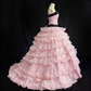 Beauty Prom Dress Strapless Pleated Tulle Ball Gown Quinceanera Dress Birthday Outfits     D3815