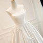 Minimalist Wedding Dress Strapless Bowknot Pleated Wedding Dress  D3820