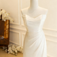 Minimalist Wedding Dresss Sweetheart Pleated Wedding Dress  D3821