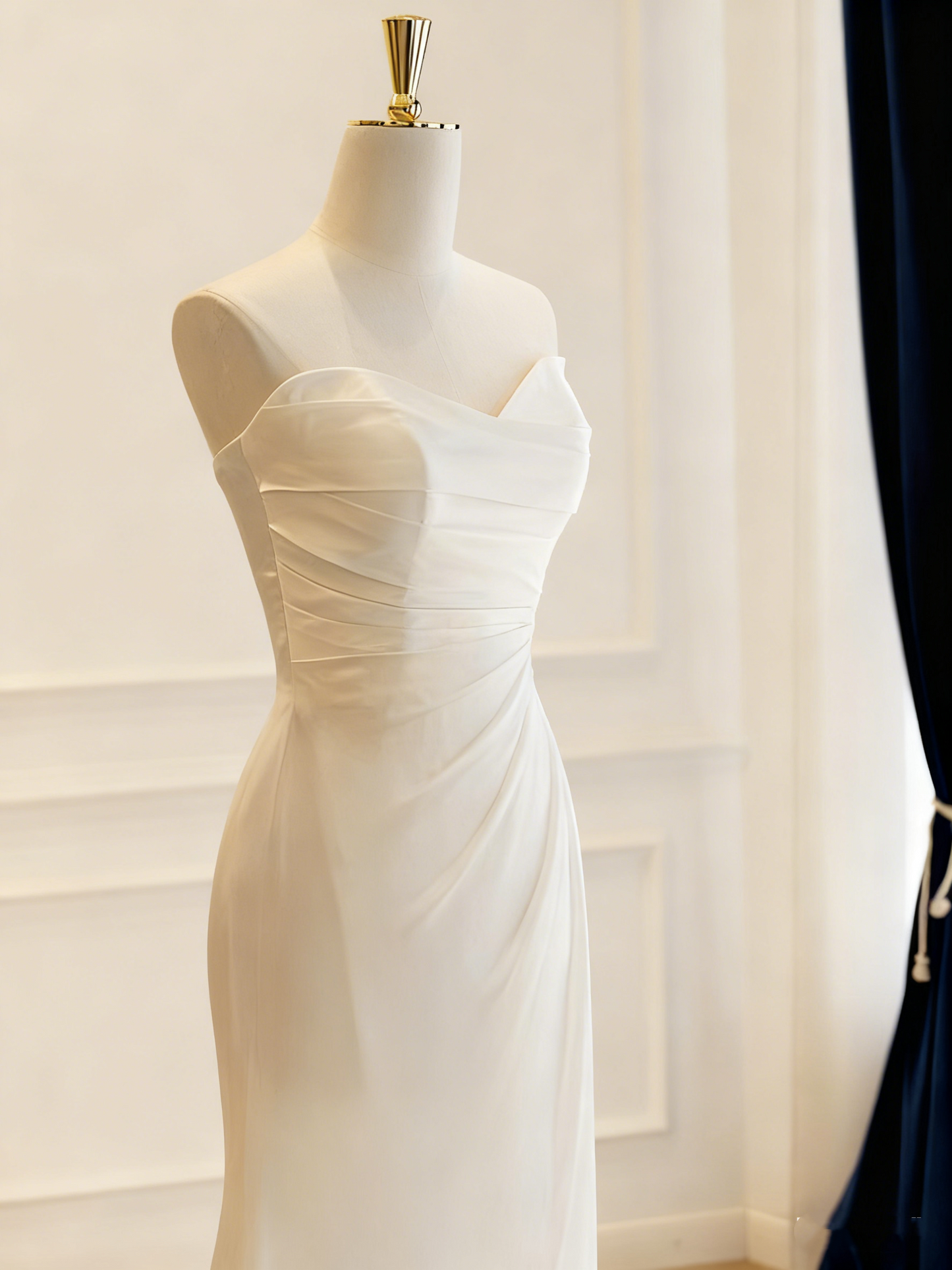 Minimalist Wedding Dresss Sweetheart Pleated Wedding Dress  D3821