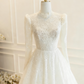 Retro Wedding Dresss Long Sleeves Backless Wedding Dress  D3822