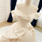 Pretty Wedding Dress Off Shoulder Pleated Wedding Dress    D3824