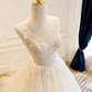 Gorgeous Wedding Dress Crew Neck Pleated Tulle Wedding Dress     D3827