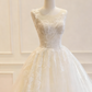 Gorgeous Wedding Dress Crew Neck Pleated Tulle Wedding Dress     D3827