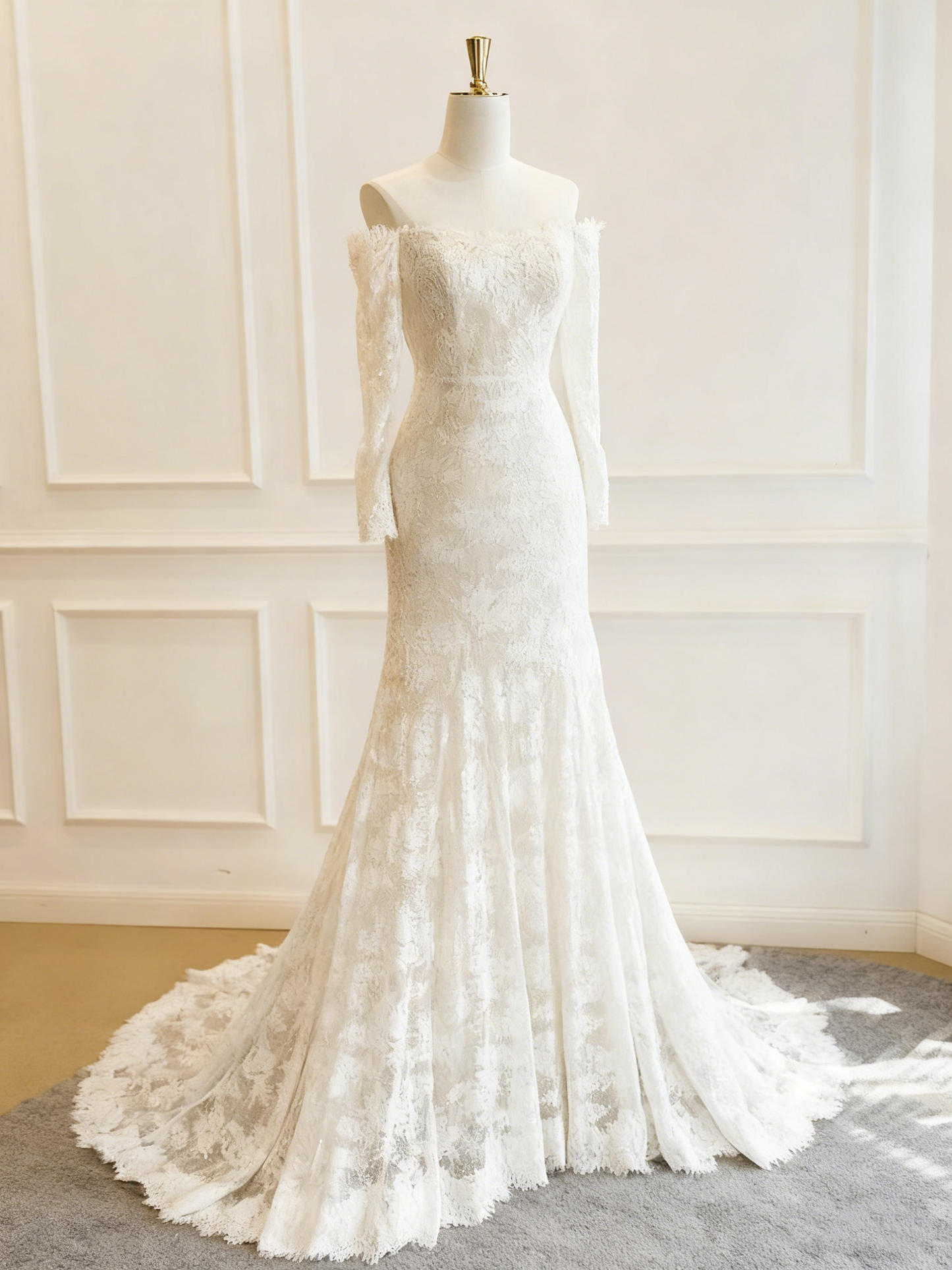 Pretty Wedding Dress Strapless Pleated Mermaid Wedding Dress      D3828