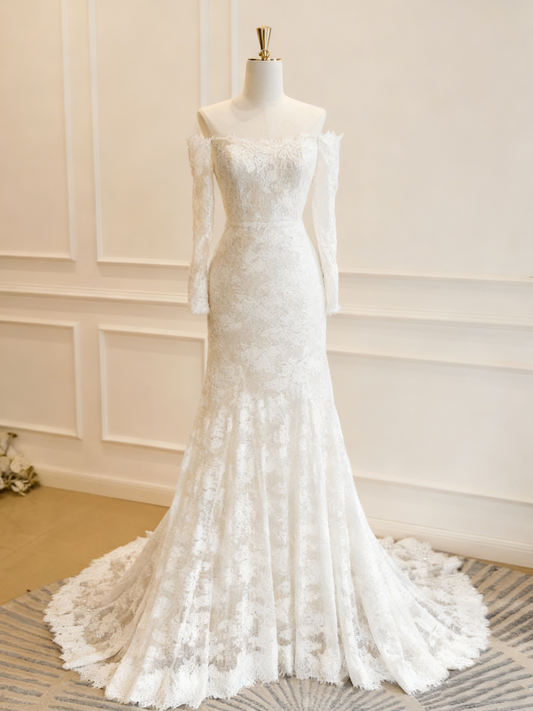 Pretty Wedding Dress Strapless Pleated Mermaid Wedding Dress      D3828