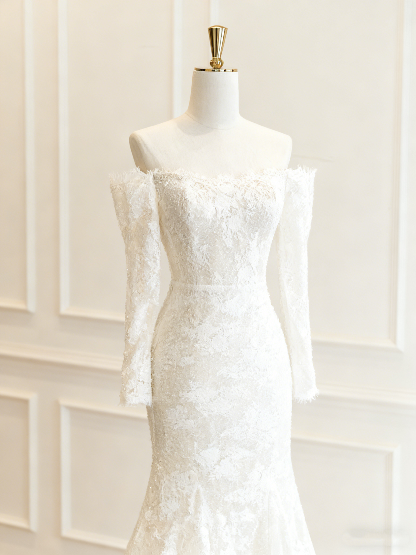 Pretty Wedding Dress Strapless Pleated Mermaid Wedding Dress      D3828