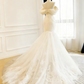 Robe de mariée beauté A-Line, décolleté en cœur, plissée, D3302