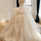 Robe de mariée beauté A-Line, décolleté en cœur, plissée, D3302