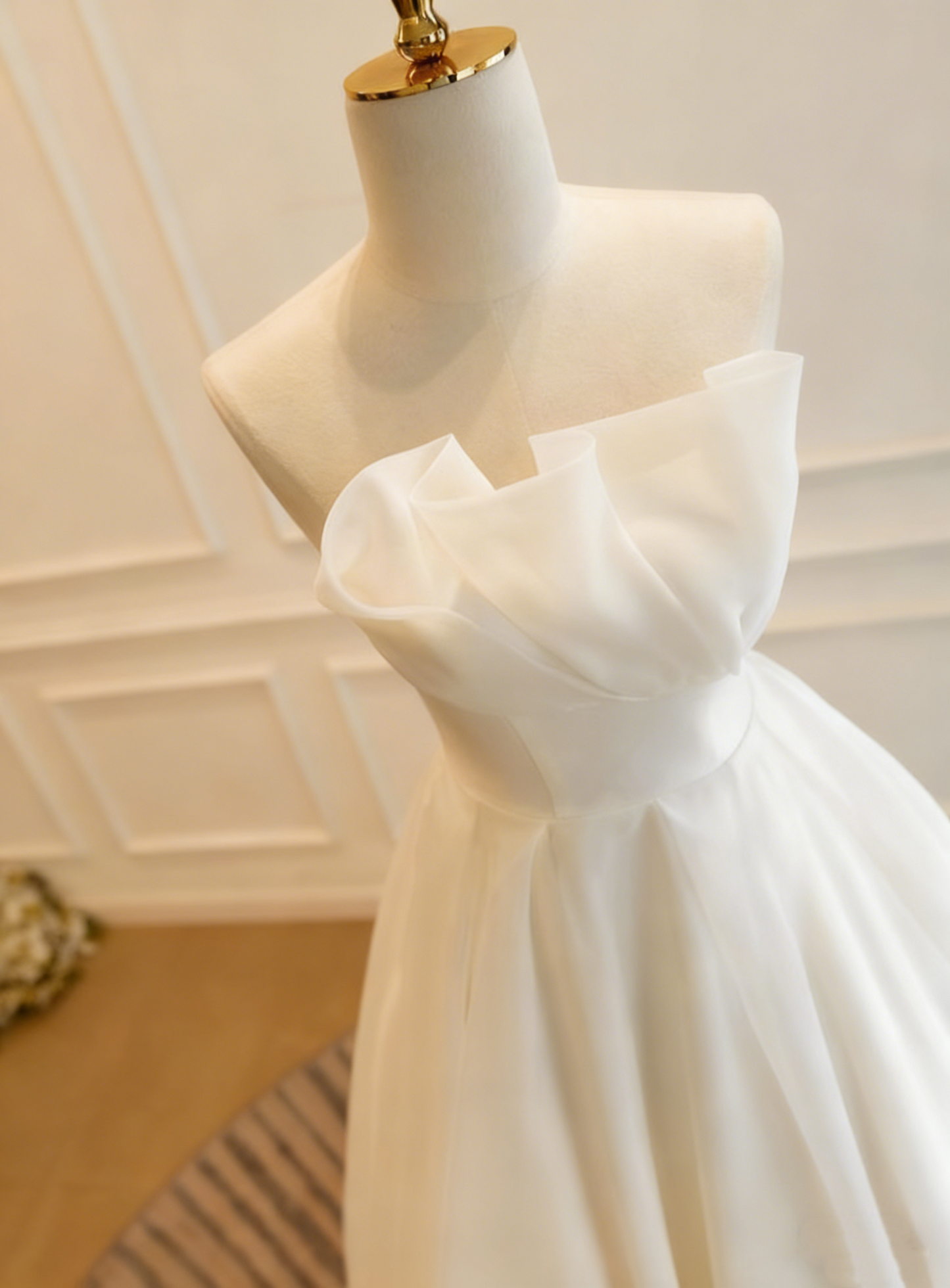 Beauty Brautkleid A-Linie Herzausschnitt Plissee Brautkleid D3302