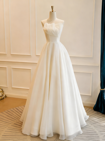 Beauty Brautkleid A-Linie Herzausschnitt Plissee Brautkleid D3302