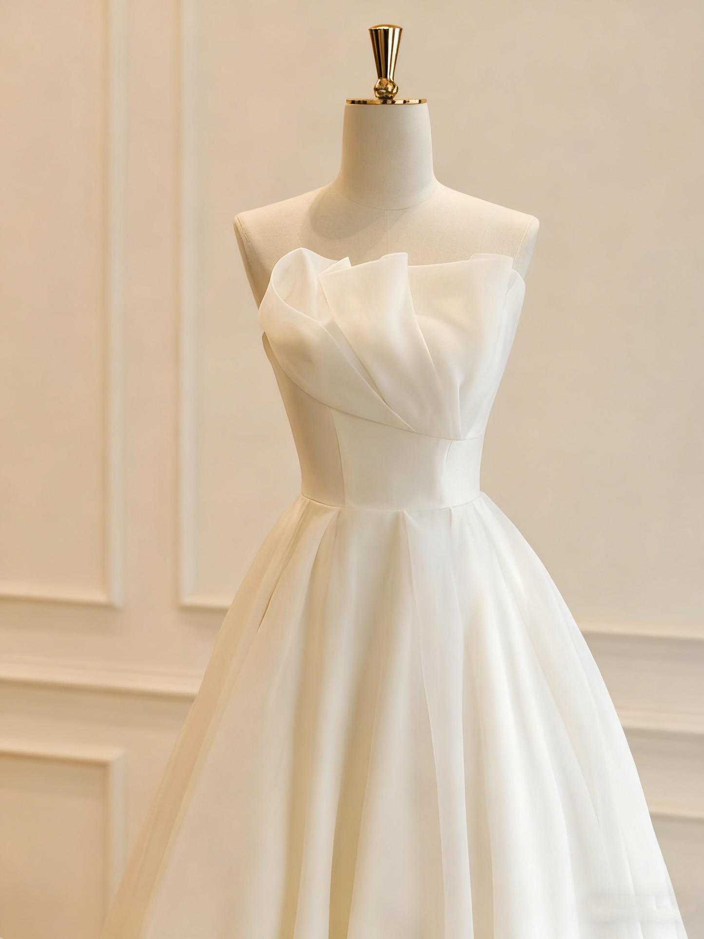 Beauty Brautkleid A-Linie Herzausschnitt Plissee Brautkleid D3302
