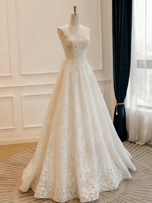 Beauty Brautkleid A-Linie Herzausschnitt Plissee Brautkleid D3302