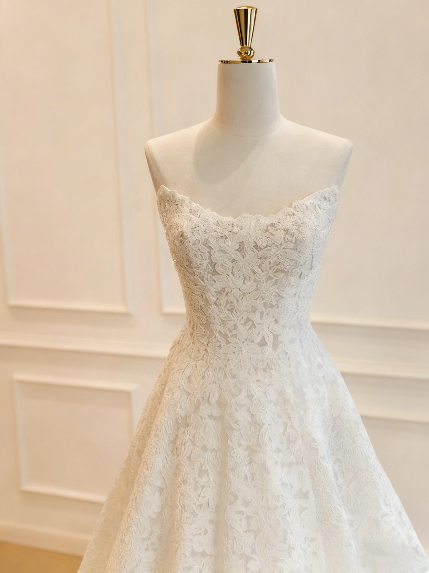Beauty Brautkleid A-Linie Herzausschnitt Plissee Brautkleid D3302
