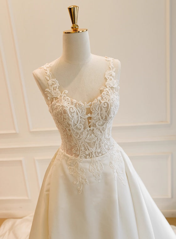 Beauty Brautkleid A-Linie Herzausschnitt Plissee Brautkleid D3302