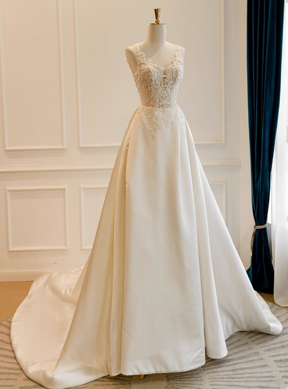 Beauty Brautkleid A-Linie Herzausschnitt Plissee Brautkleid D3302
